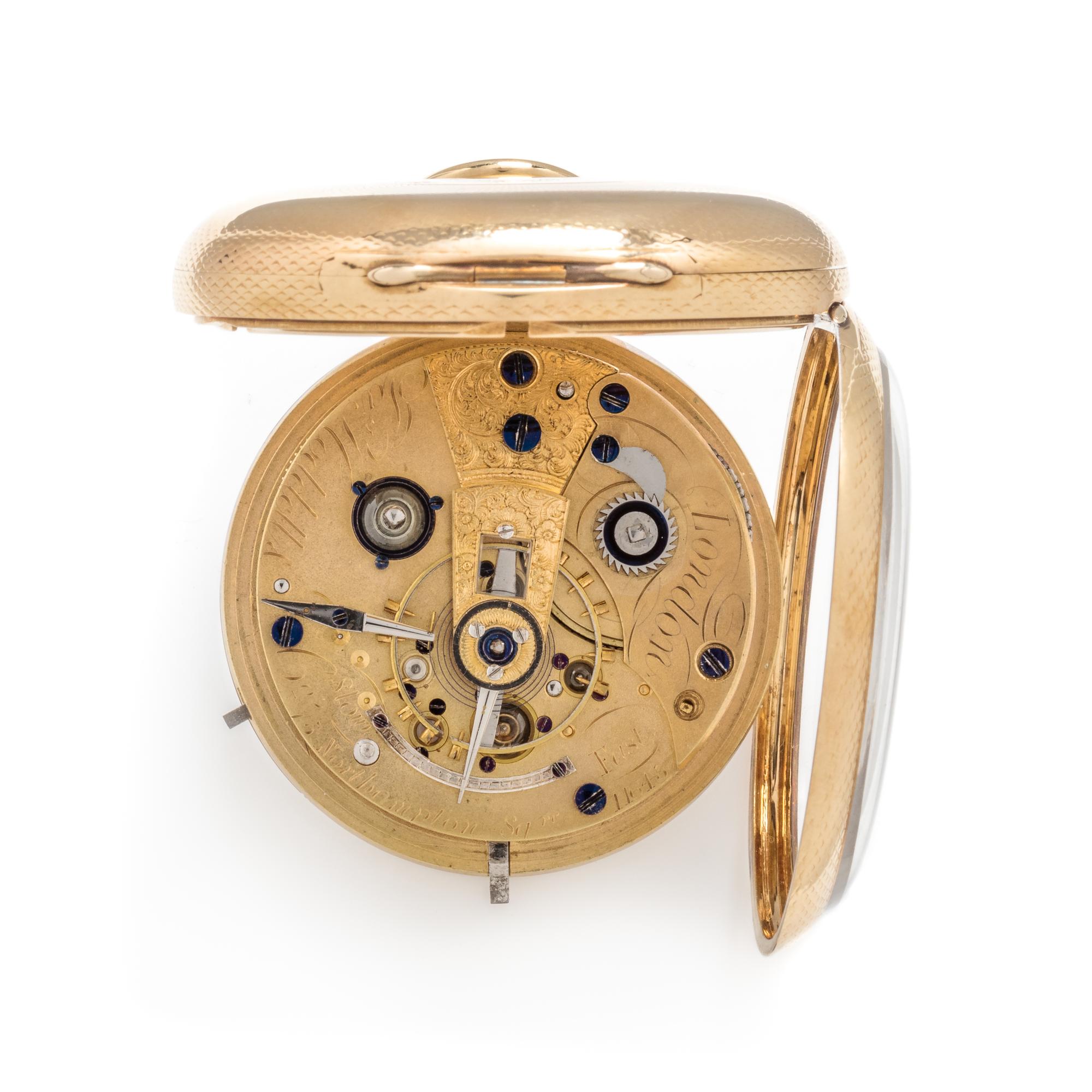 James Hoddell, London, 18K Yellow Gold Open Face Verge Pocket Watch