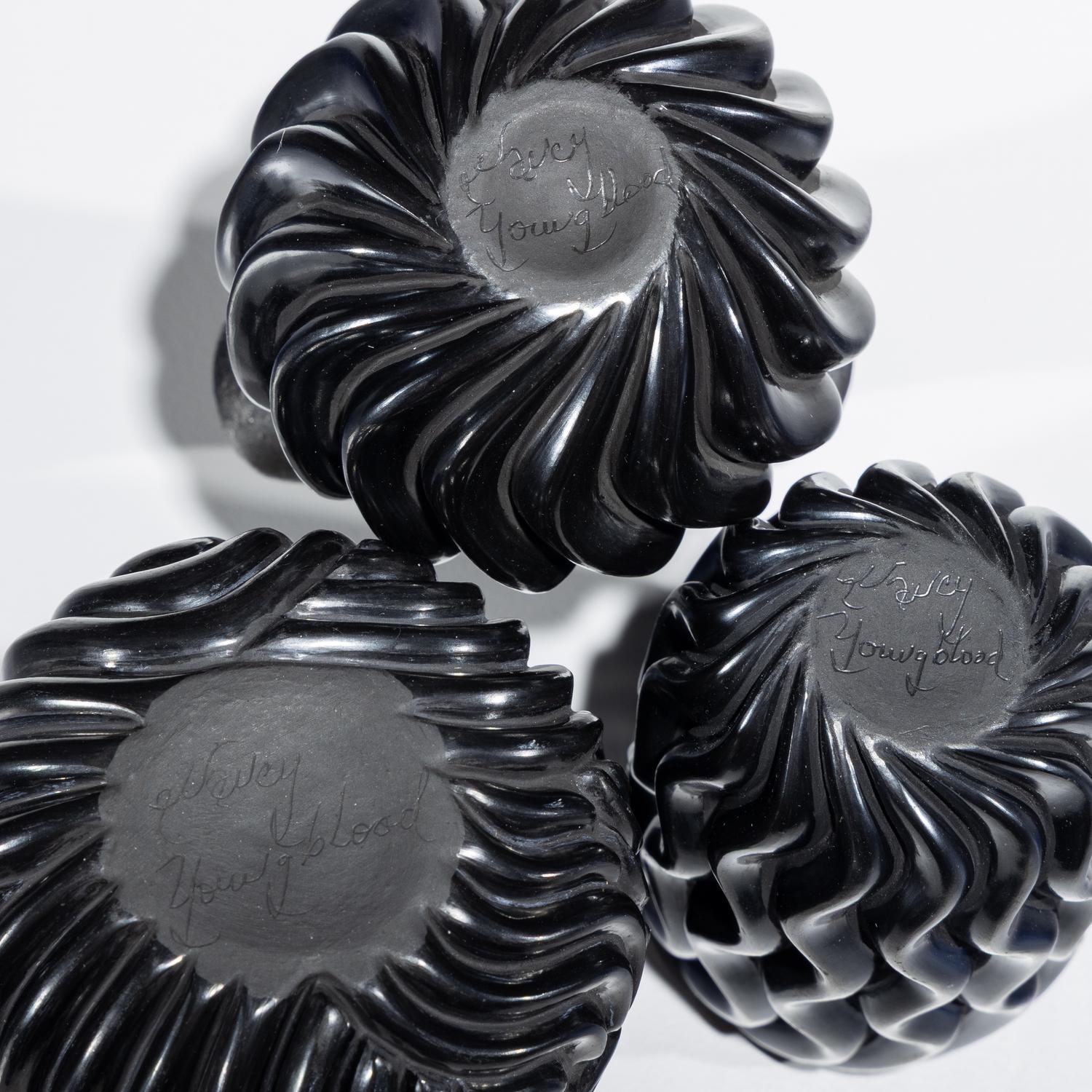 Blackware Ribbed Pottery