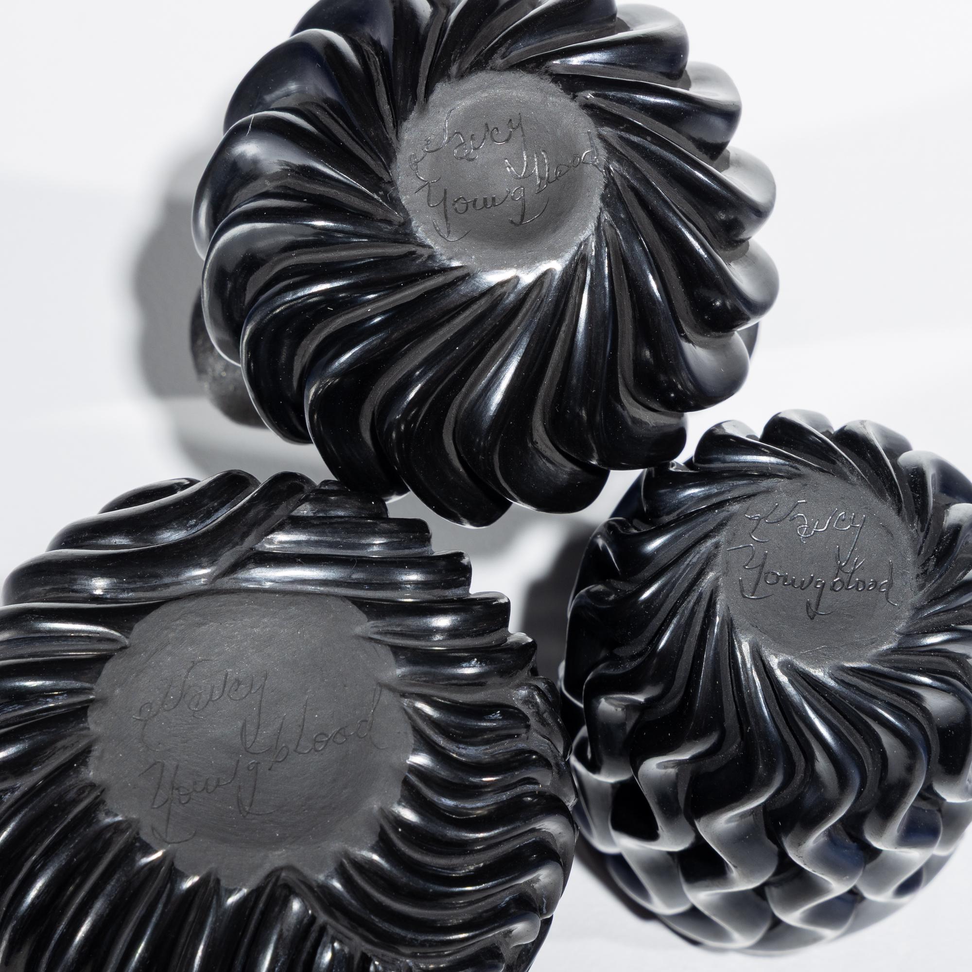 Blackware Ribbed Pottery