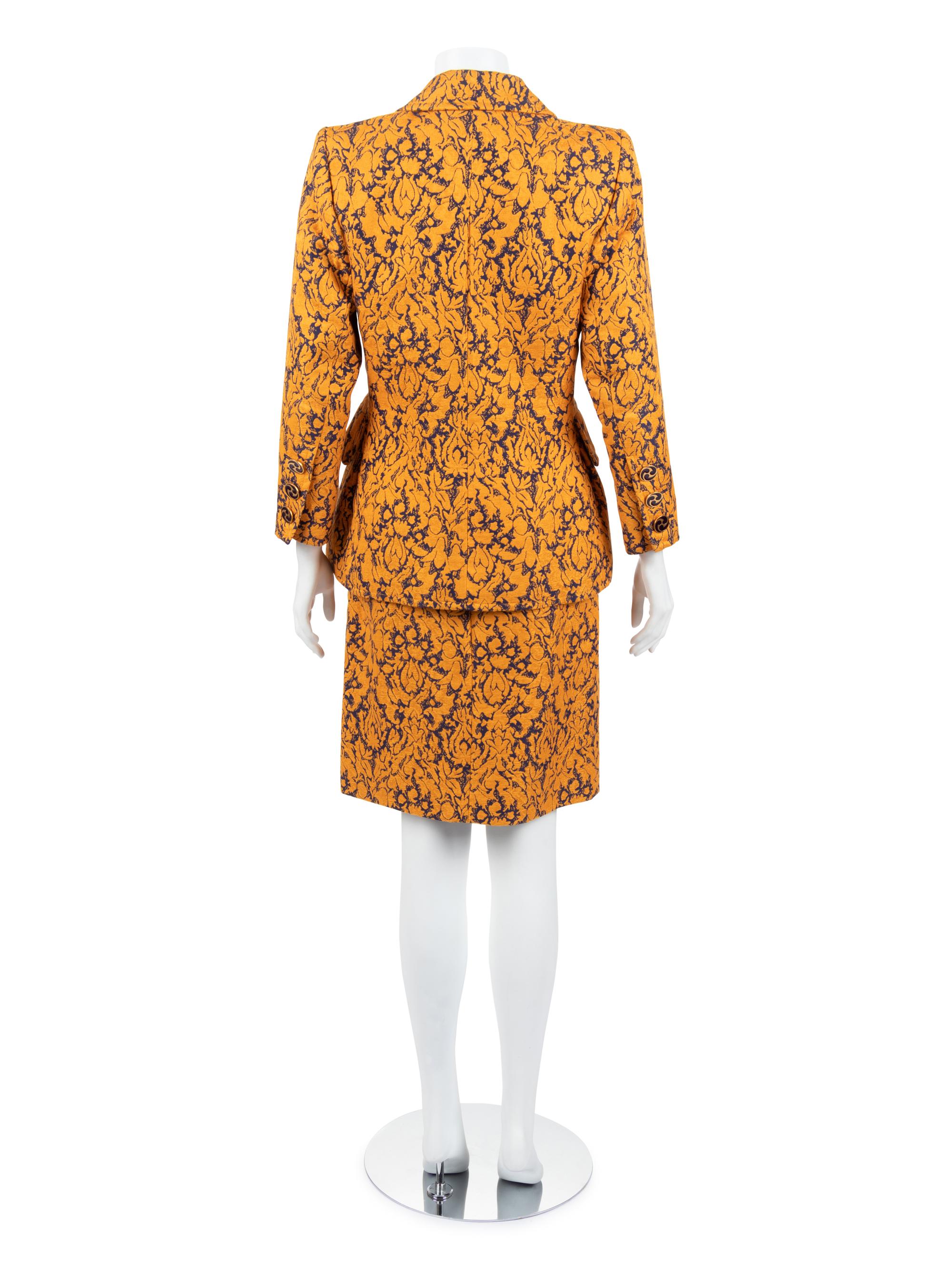 Yves Saint Laurent Two-Piece Jacquard Skirt Suit, 1980s