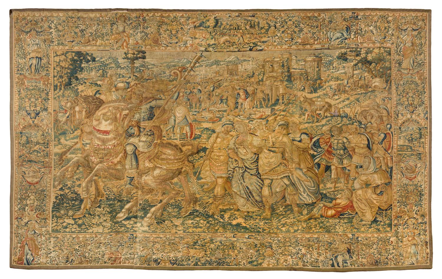 A Flemish Silk and Wool Tapestry Depicting The Story of Troy 11 feet 7 inches x 14 feet 10 inches. — BRUSSELS, LATE 16TH/EARLY 17TH CENTURY