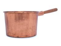 An American Copper Pot with Wood Handle