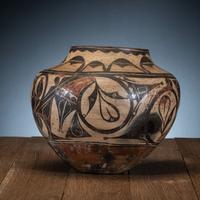 Zia Polychrome Pottery Jar, with Trios Design