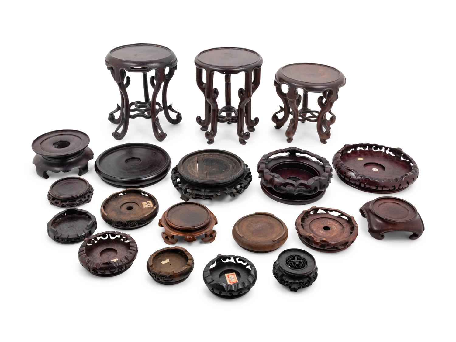 A Group of Forty-Eight Chinese Hardwood Stands