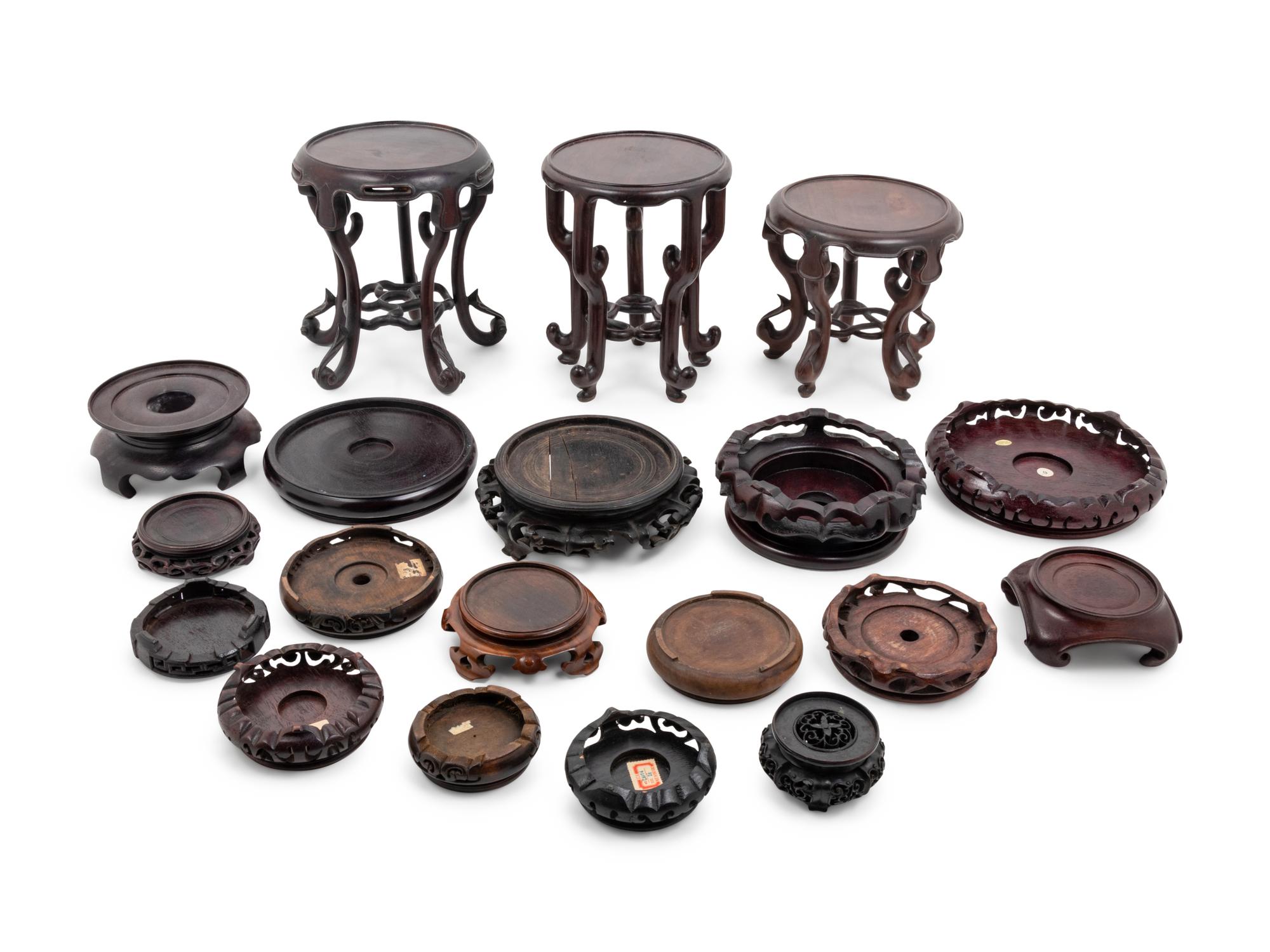 A Group of Forty-Eight Chinese Hardwood Stands