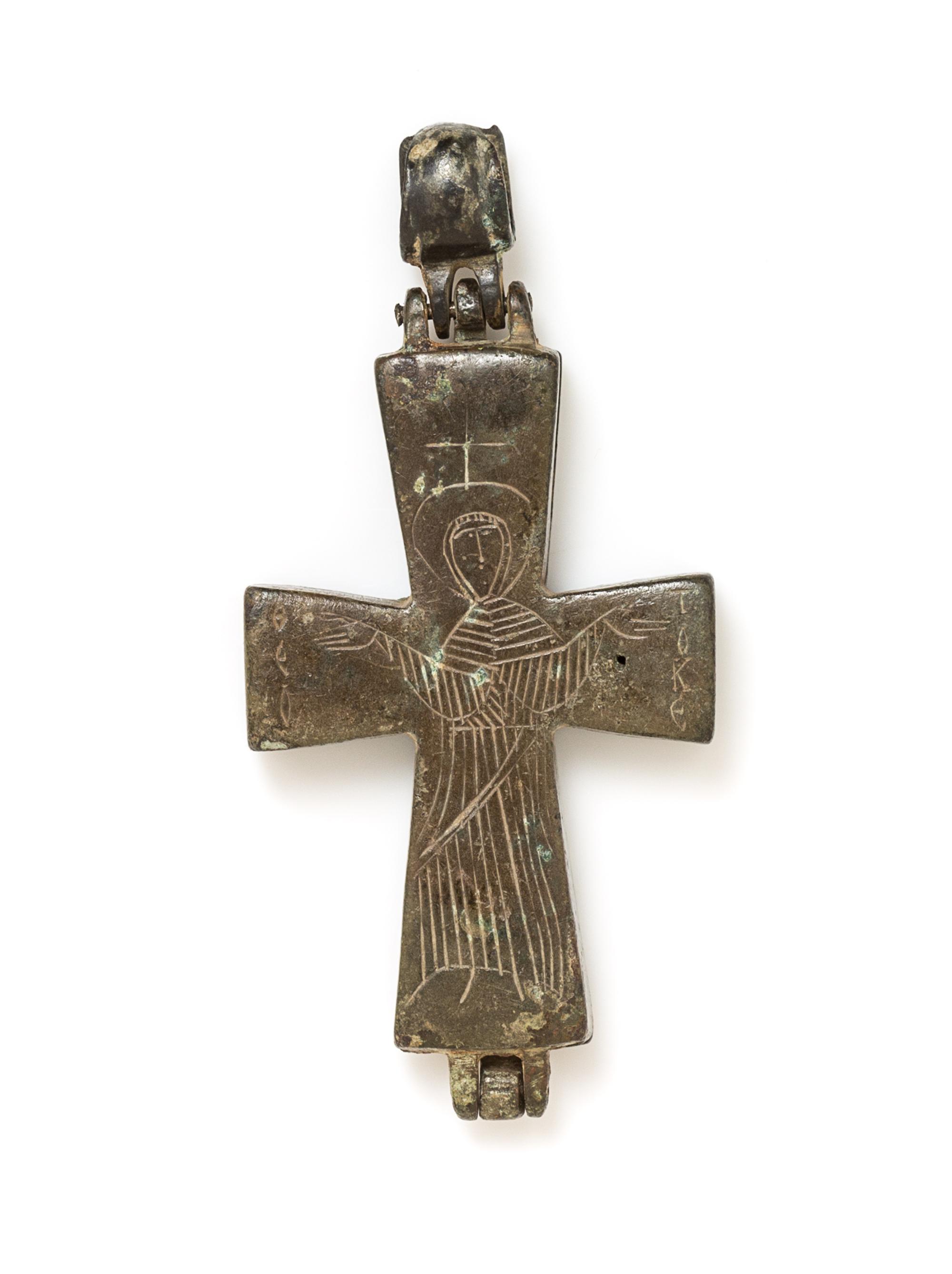 A Byzantine Bronze Reliquary Cross Pendant, 38.80 dwts.