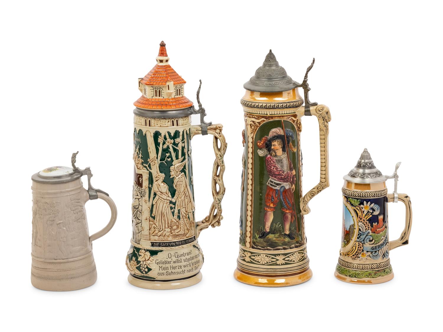 A Group of Four Beer Steins