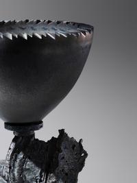 'Untitled' Mortar Bowl with Stand (Platinum Blue Mist), 1987
