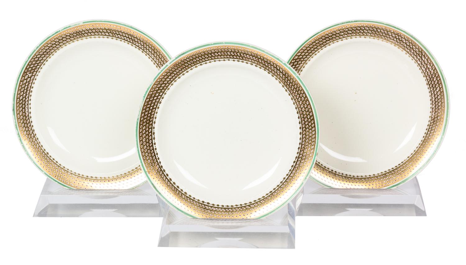 A Set of Three Wedgwood Creamware Plates Diameter 8 inches. — 19TH CENTURY