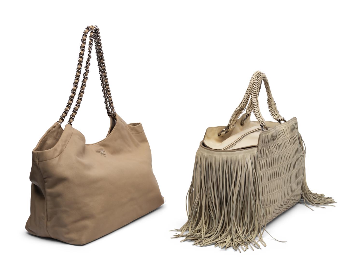 Two Leather Bags, Prada and Ferragamo