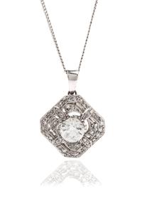 A Platinum and Diamond Pendant, 4.55 dwts.