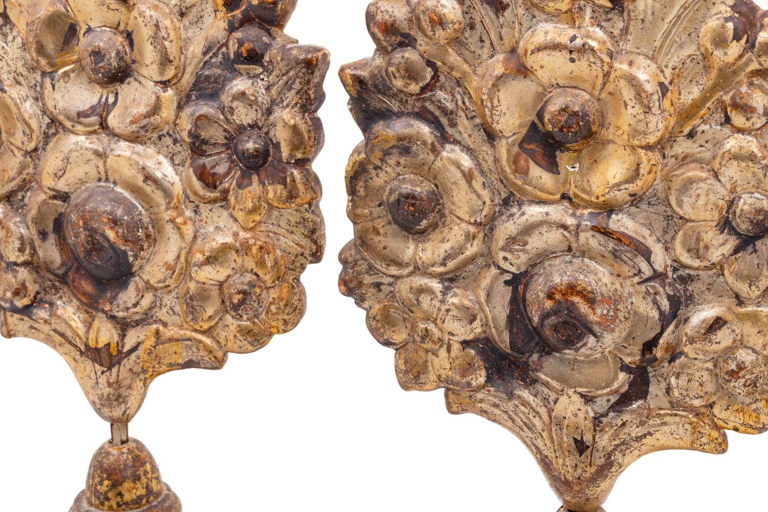 A Pair of Italian Giltwood Altar Decorations