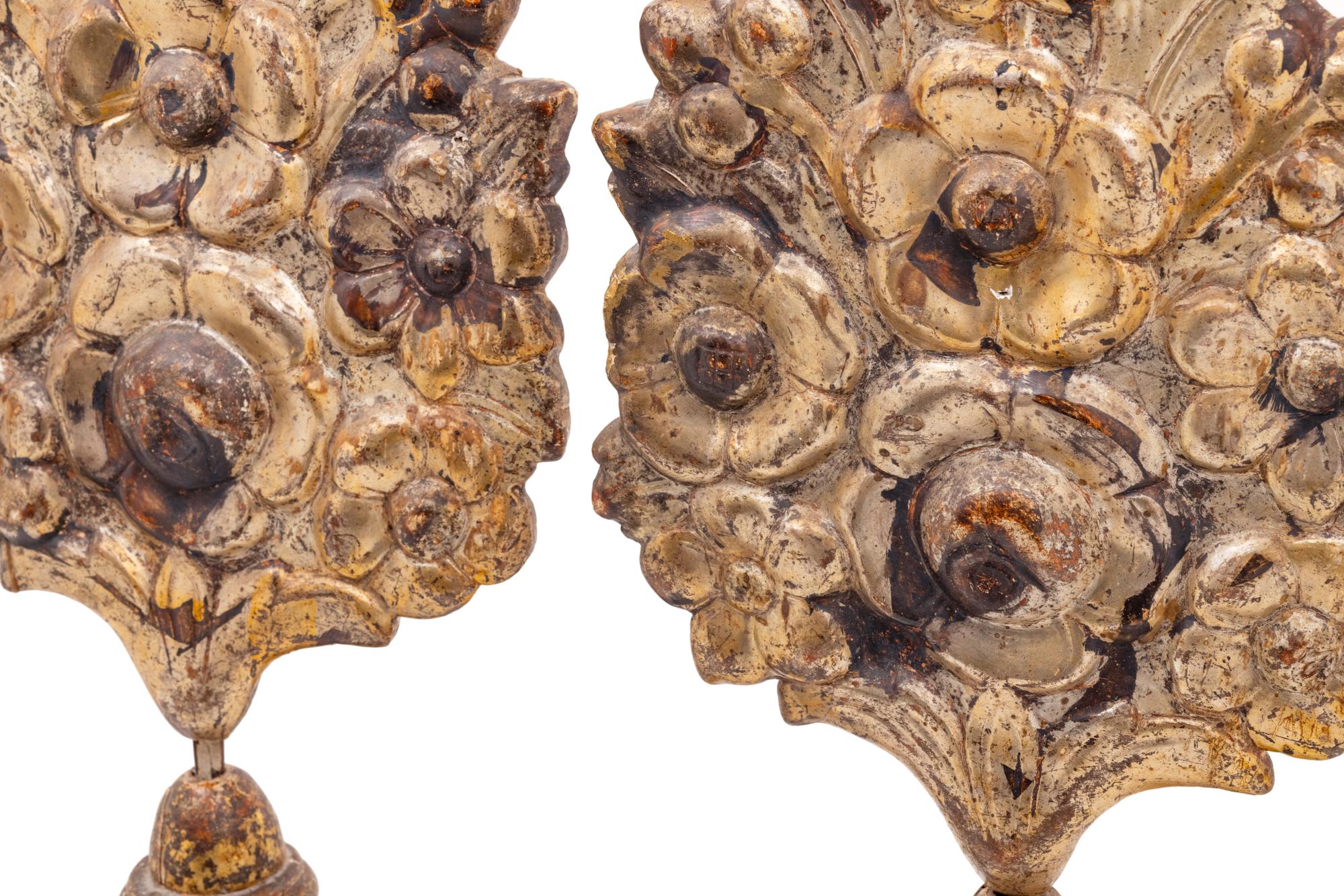 A Pair of Italian Giltwood Altar Decorations