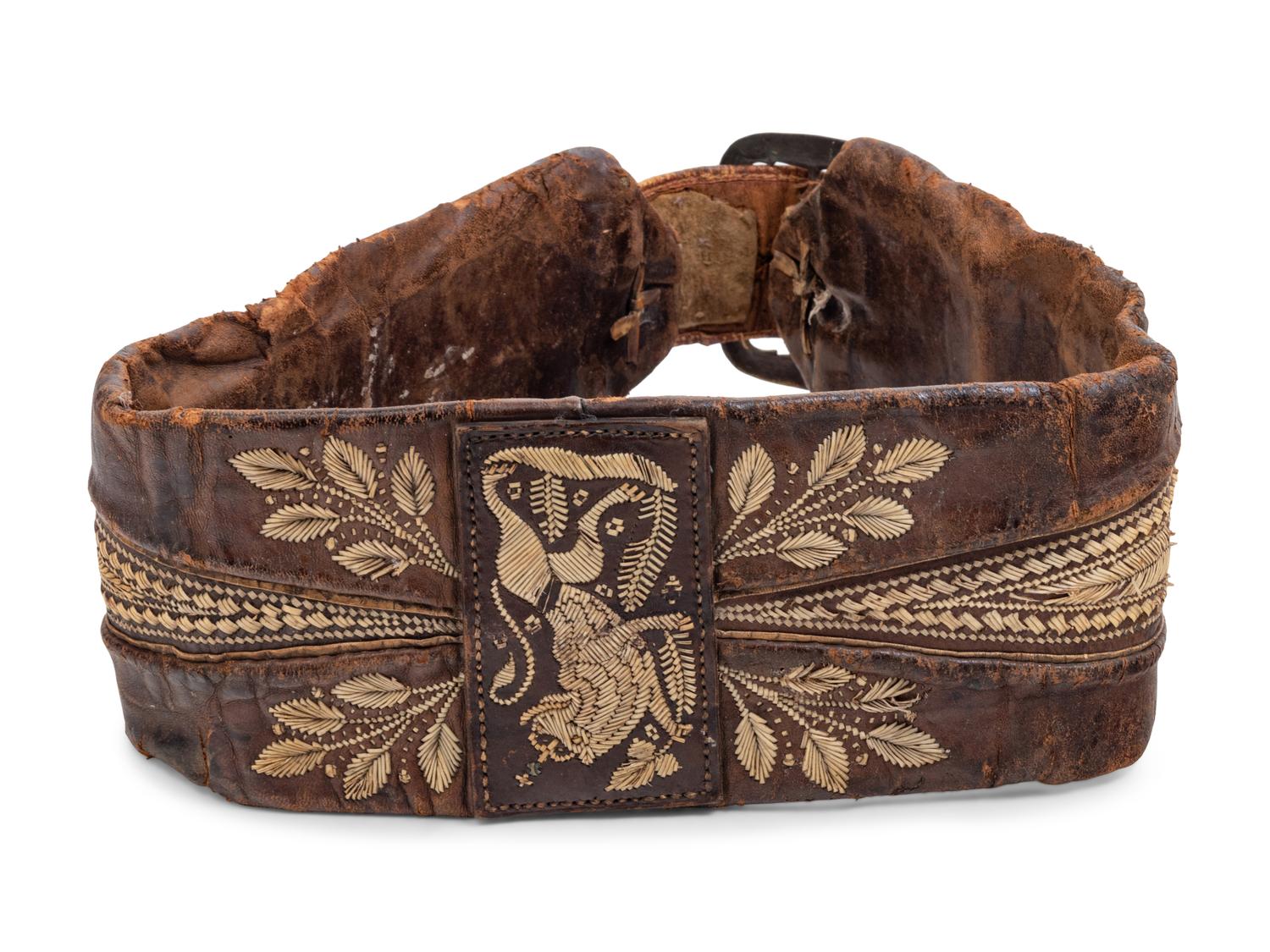 An Embroidered Leather Belt