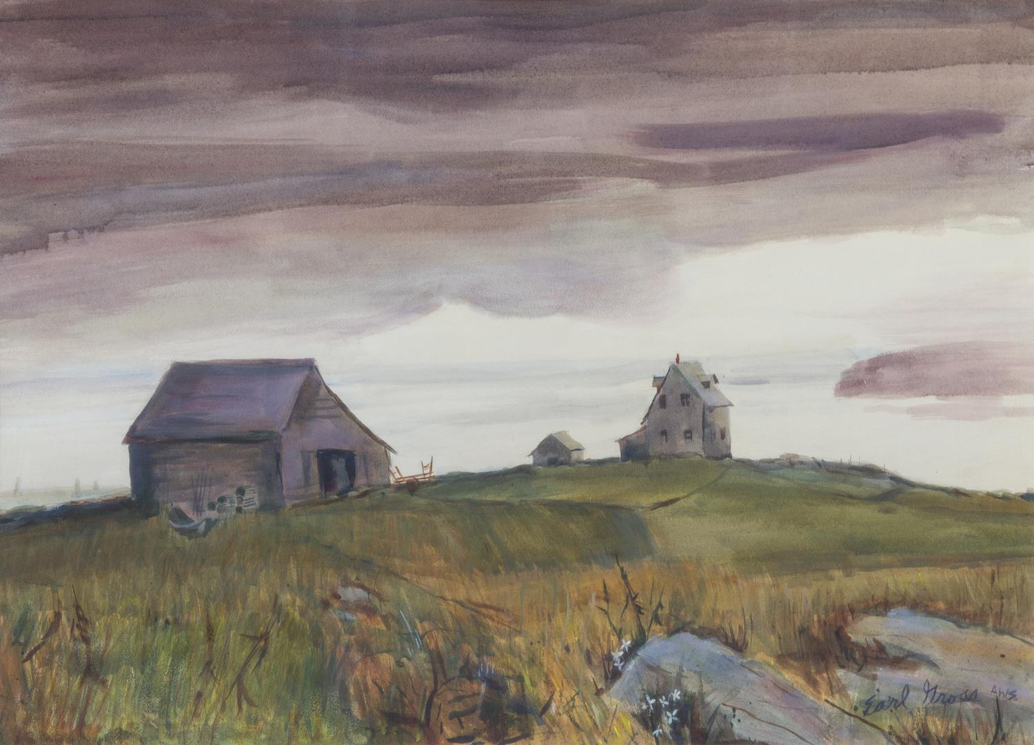 Earl Gross, (American, 1899-1993), Stormy Landscape, c. 1940