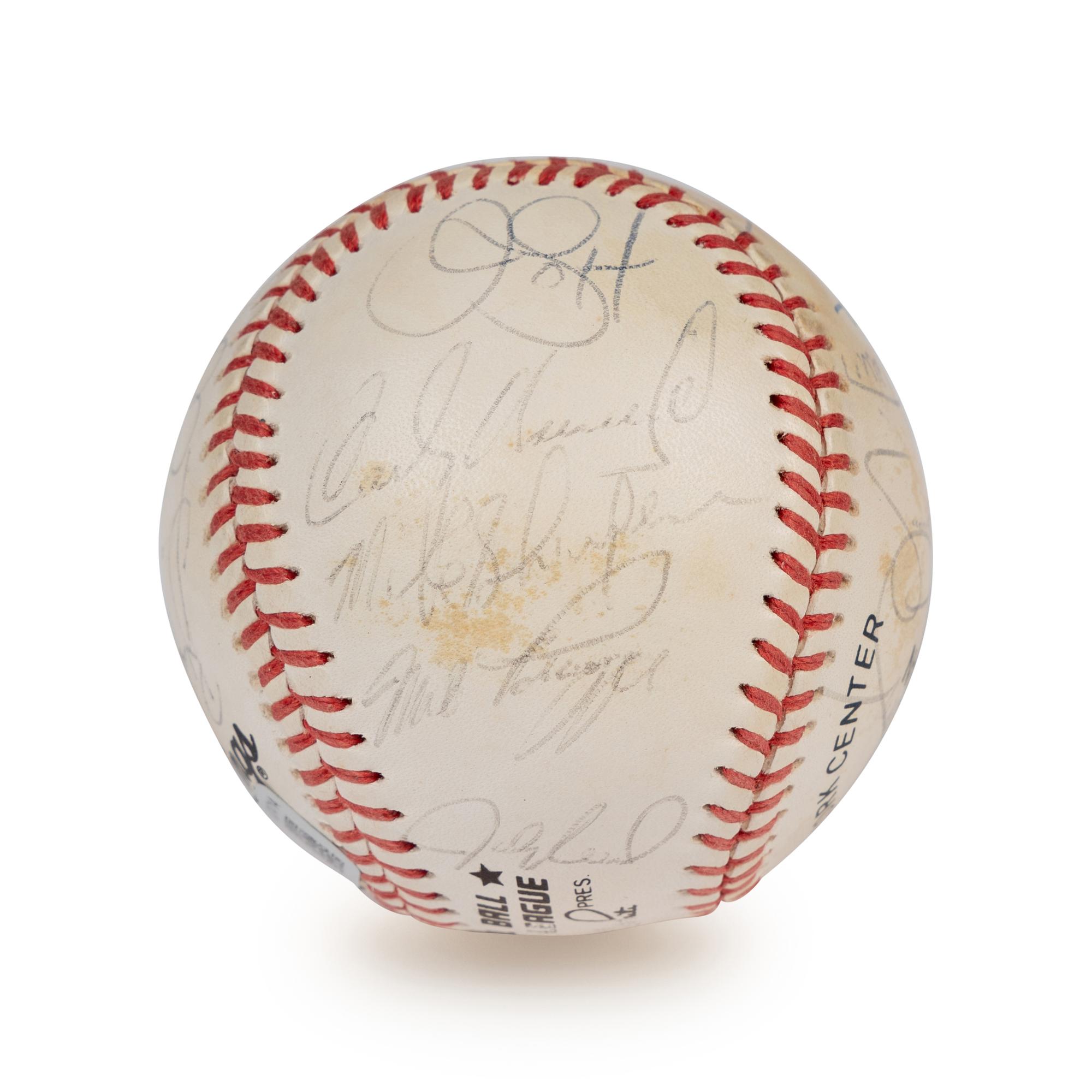 A 1992 Los Angeles Dodgers Team Signed Autograph Baseball - 22 Total With Mike Piazza and Pedro Martinez Rookie Era Signatures (Beckett Authentication Services Letter),