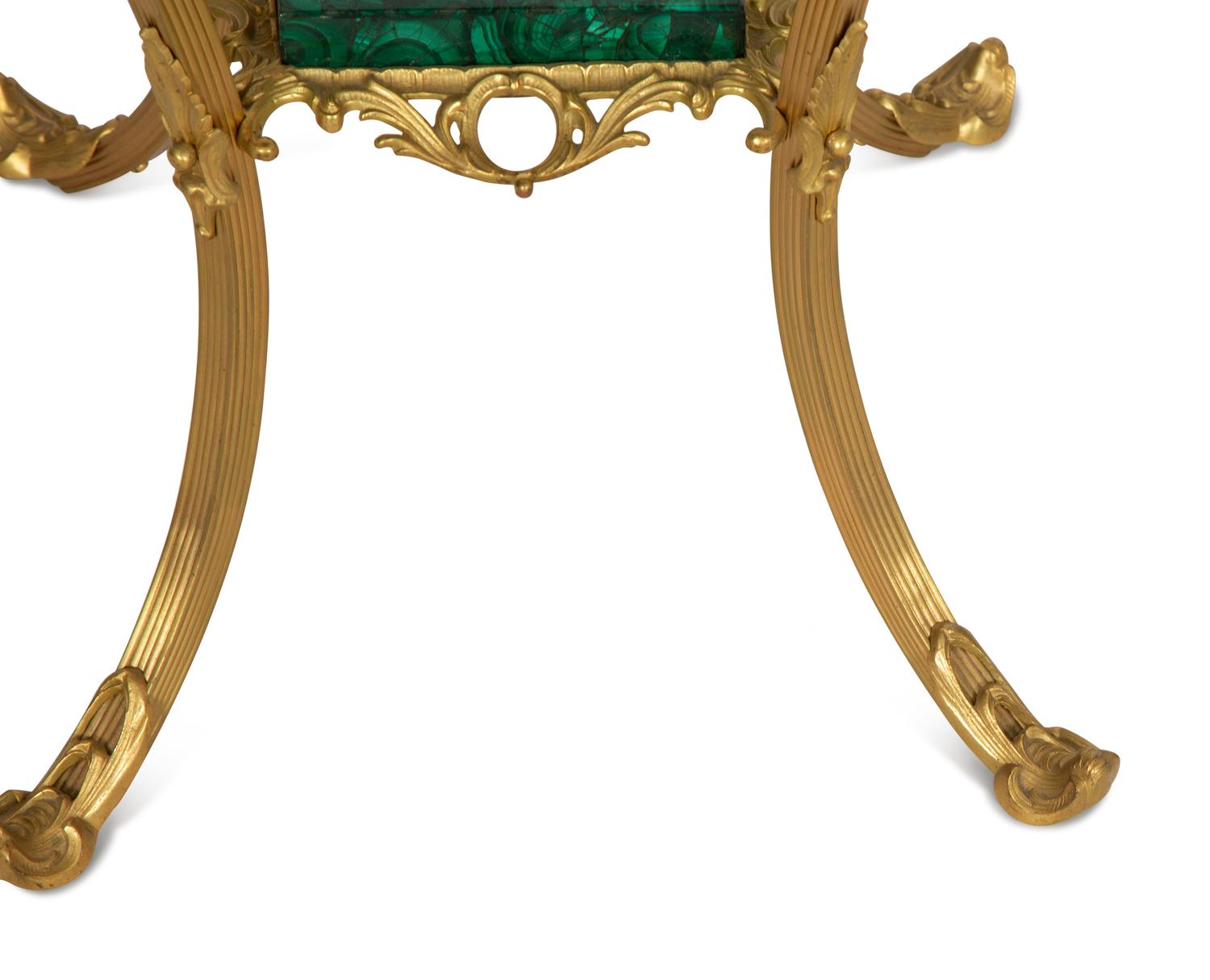 A Continental Gilt Metal and Malachite Side Table