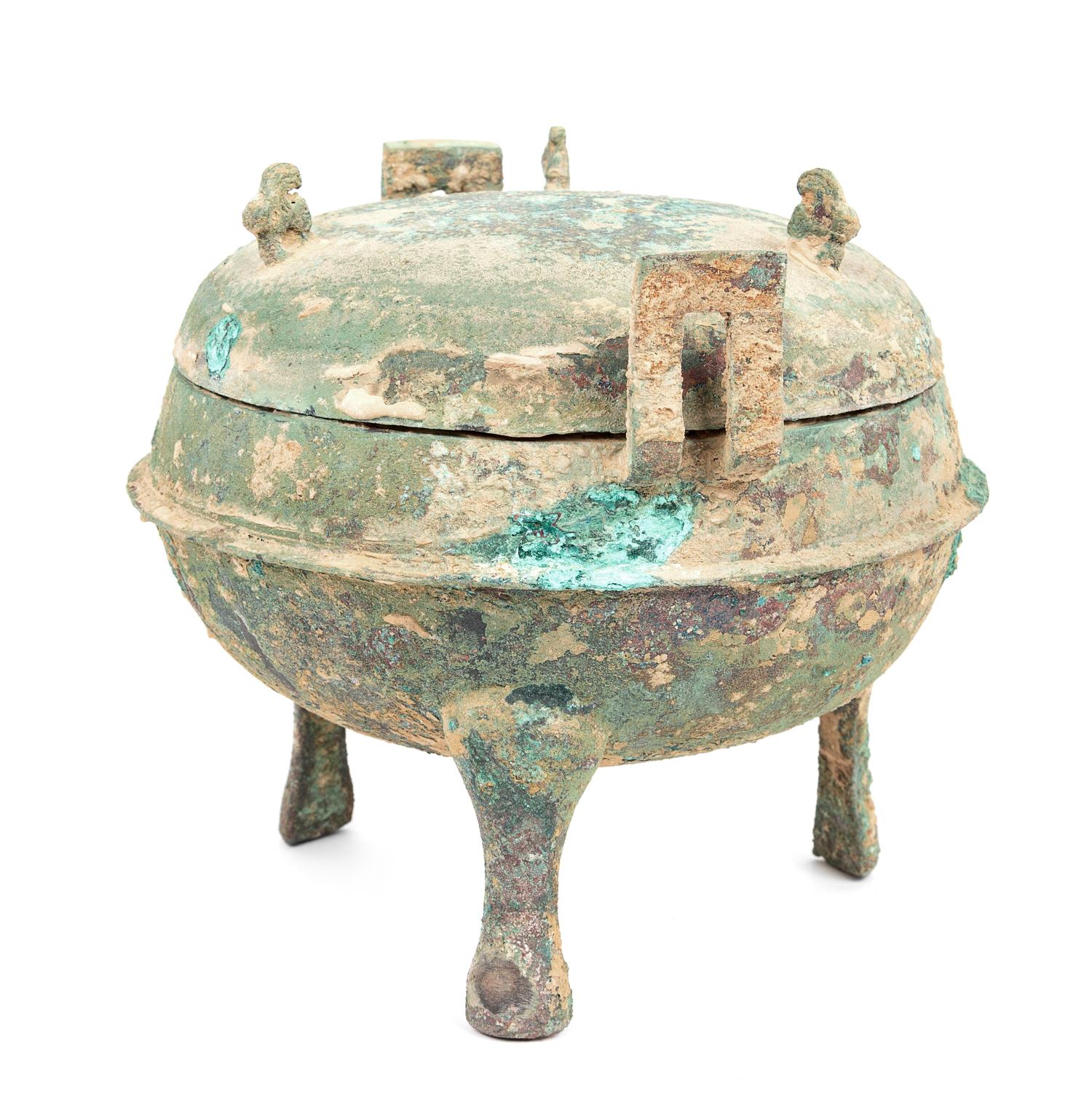 A Chinese Bronze Vessel and Cover, Ding