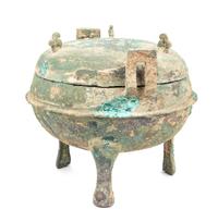 A Chinese Bronze Vessel and Cover, Ding