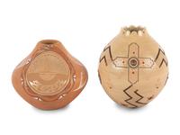Polychrome Jar with Coral Beads, PLUS