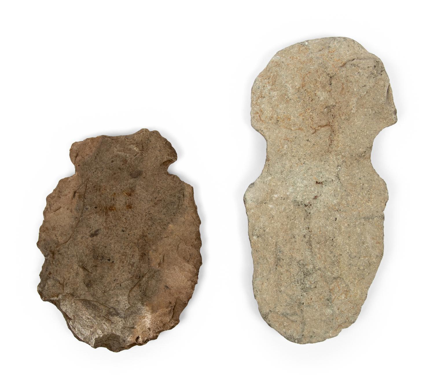 Two Acheulean Stone Handaxes