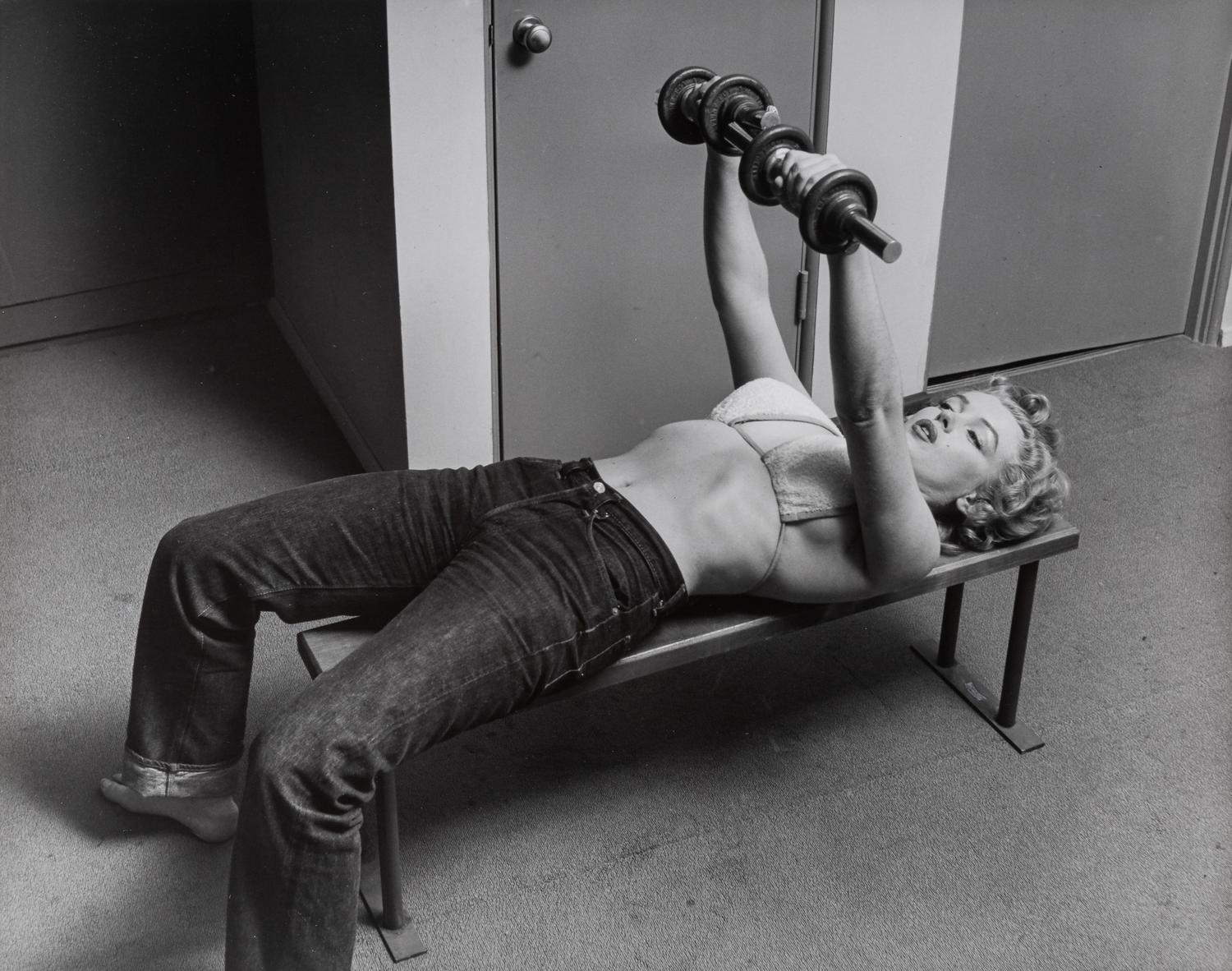 Philippe Halsman (1906-1979) Marilyn Monroe Lifting Weights, 1952