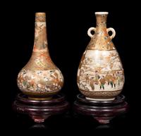 Two Small Japanese Satsuma Vases