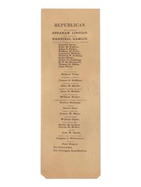 [LINCOLN-HAMLIN CAMPAIGN]. A Republican election ticket for Sangamon County, Illinois, 1860.