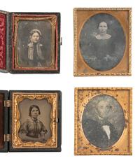 [EARLY PHOTOGRAPHY]. 22 assorted daguerreotypes, ambrotypes, and tintype portraits.