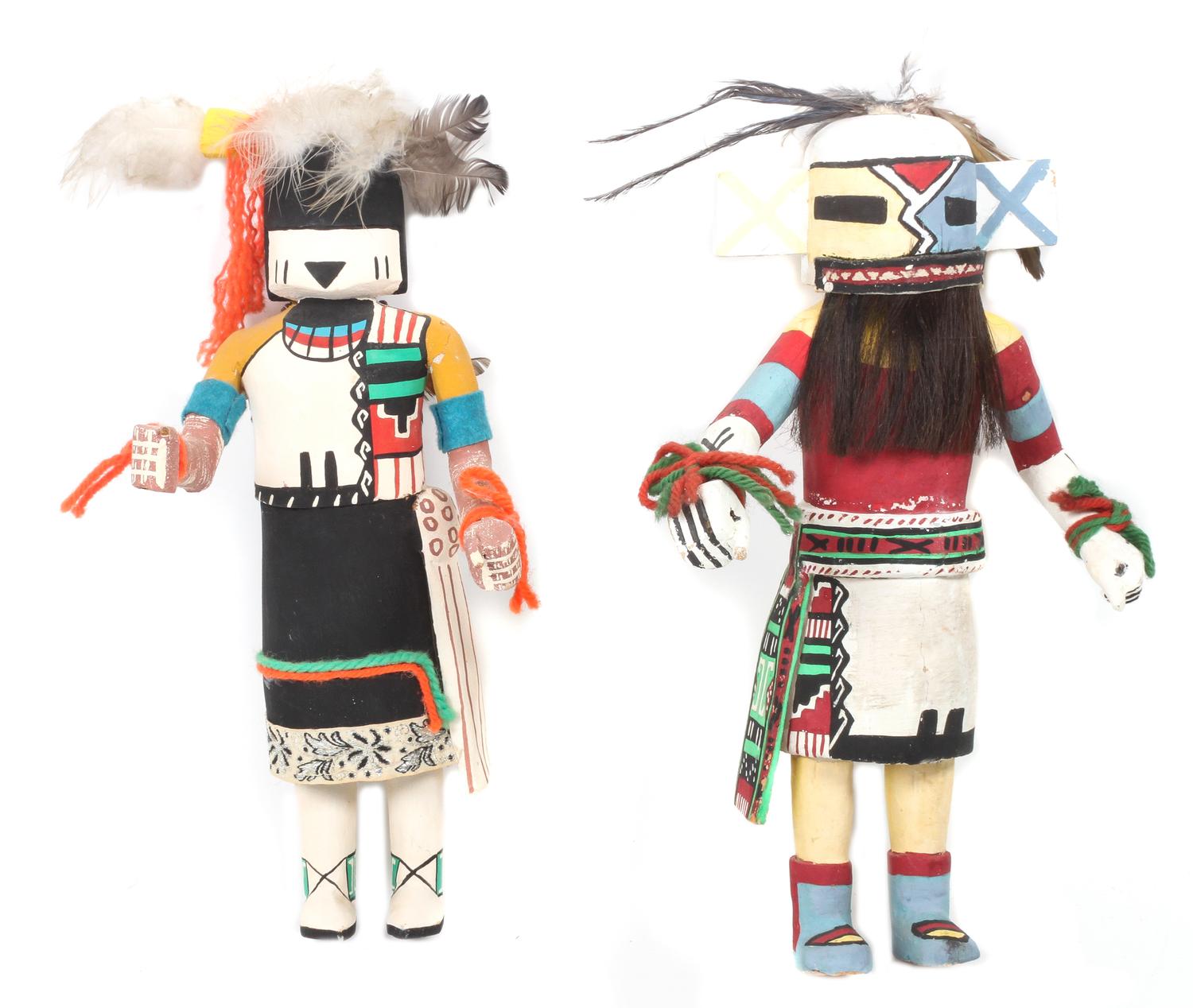 Five Hopi Kachina Dolls Height of tallest 19 inches.