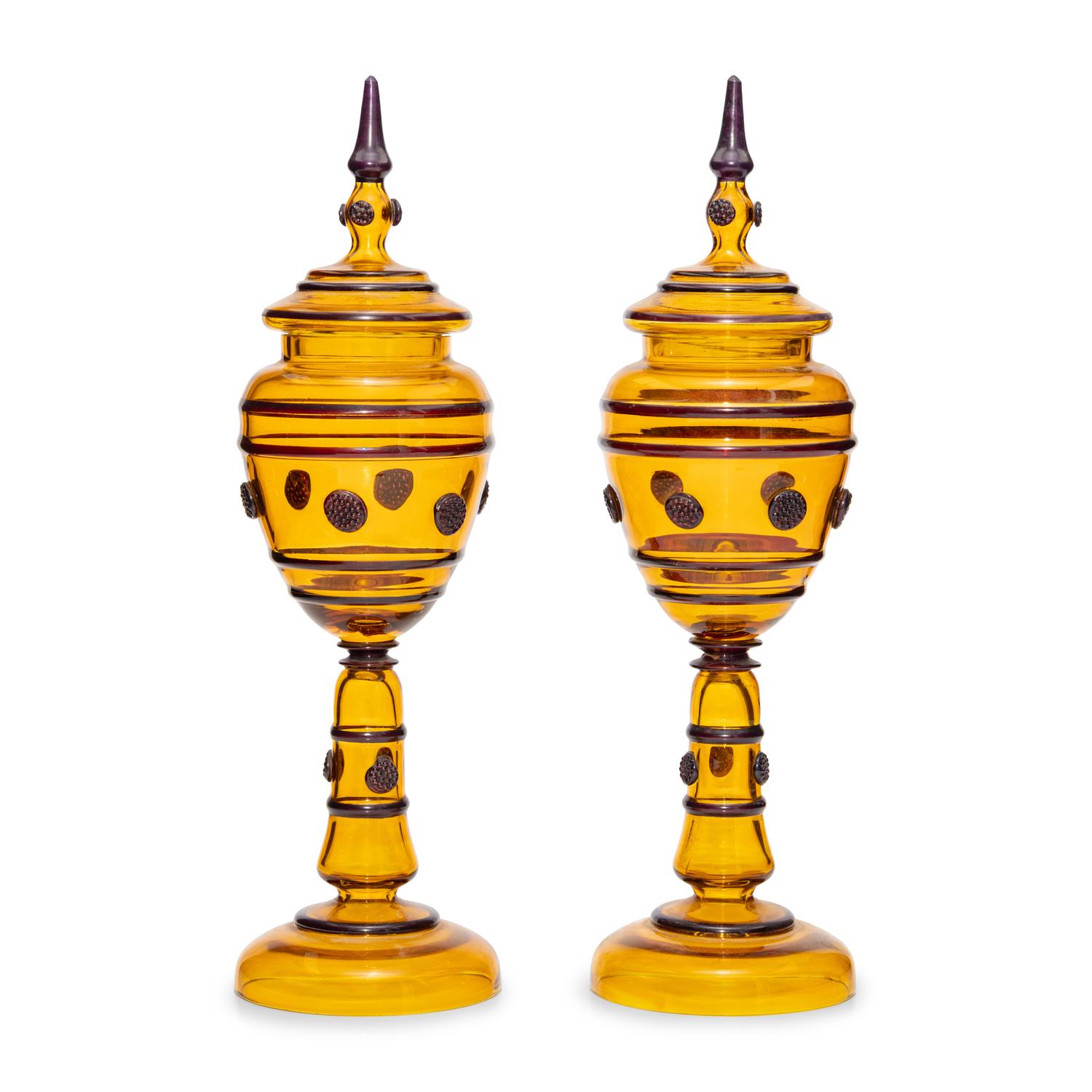 A Pair of Bohemian Glass Pokals