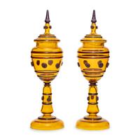 A Pair of Bohemian Glass Pokals