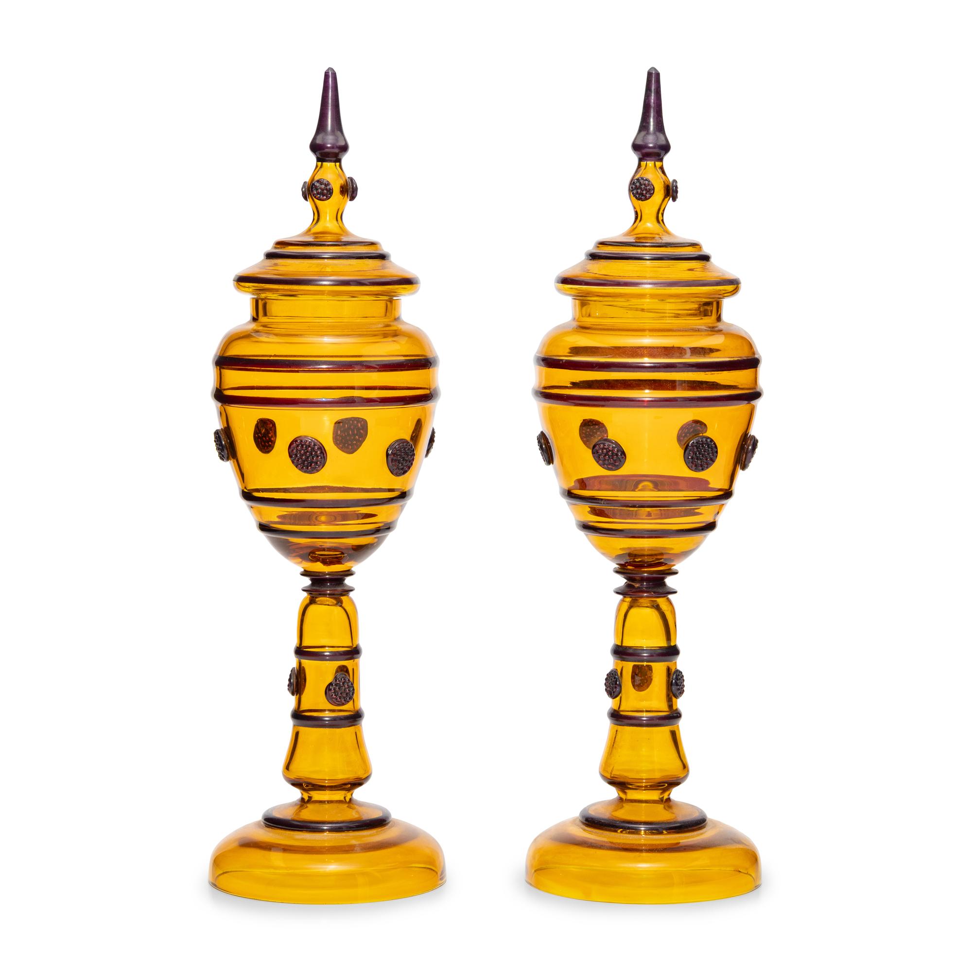 A Pair of Bohemian Glass Pokals