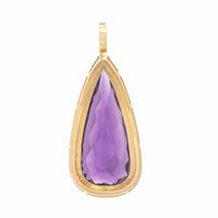 Amethyst, Diamond, and Yellow Gold Pendant
