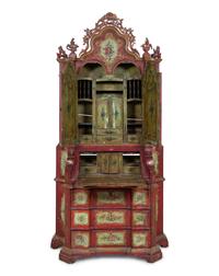 A Venetian Polychrome Painted Secrétaire