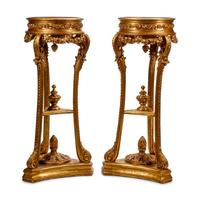 A Pair of Italian Carved Giltwood Jardinière Stands