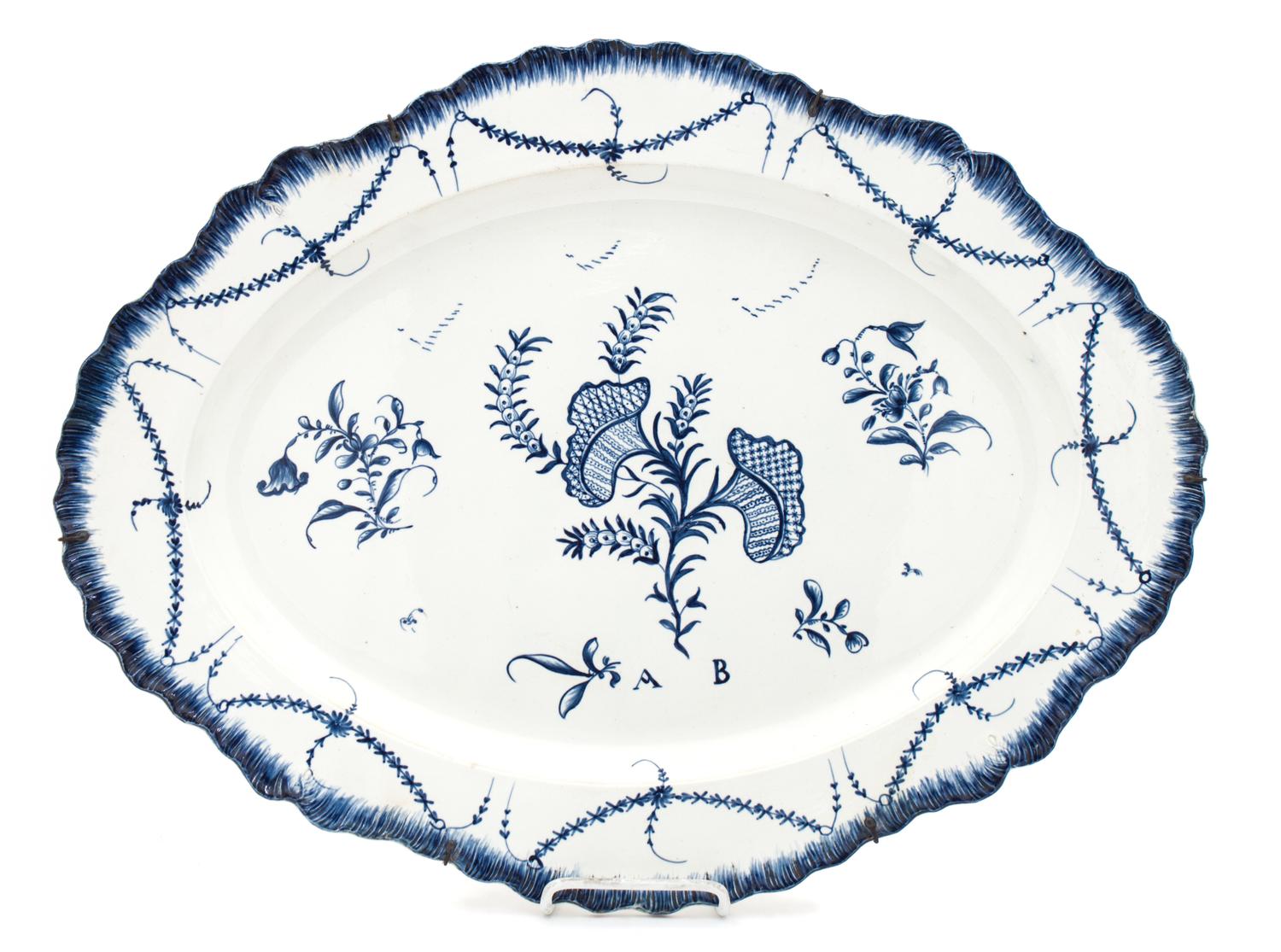 A Pearlware Serving Platter Length 21 1/2 inches. — PROBABLY JOHN TURNER OF LANE END