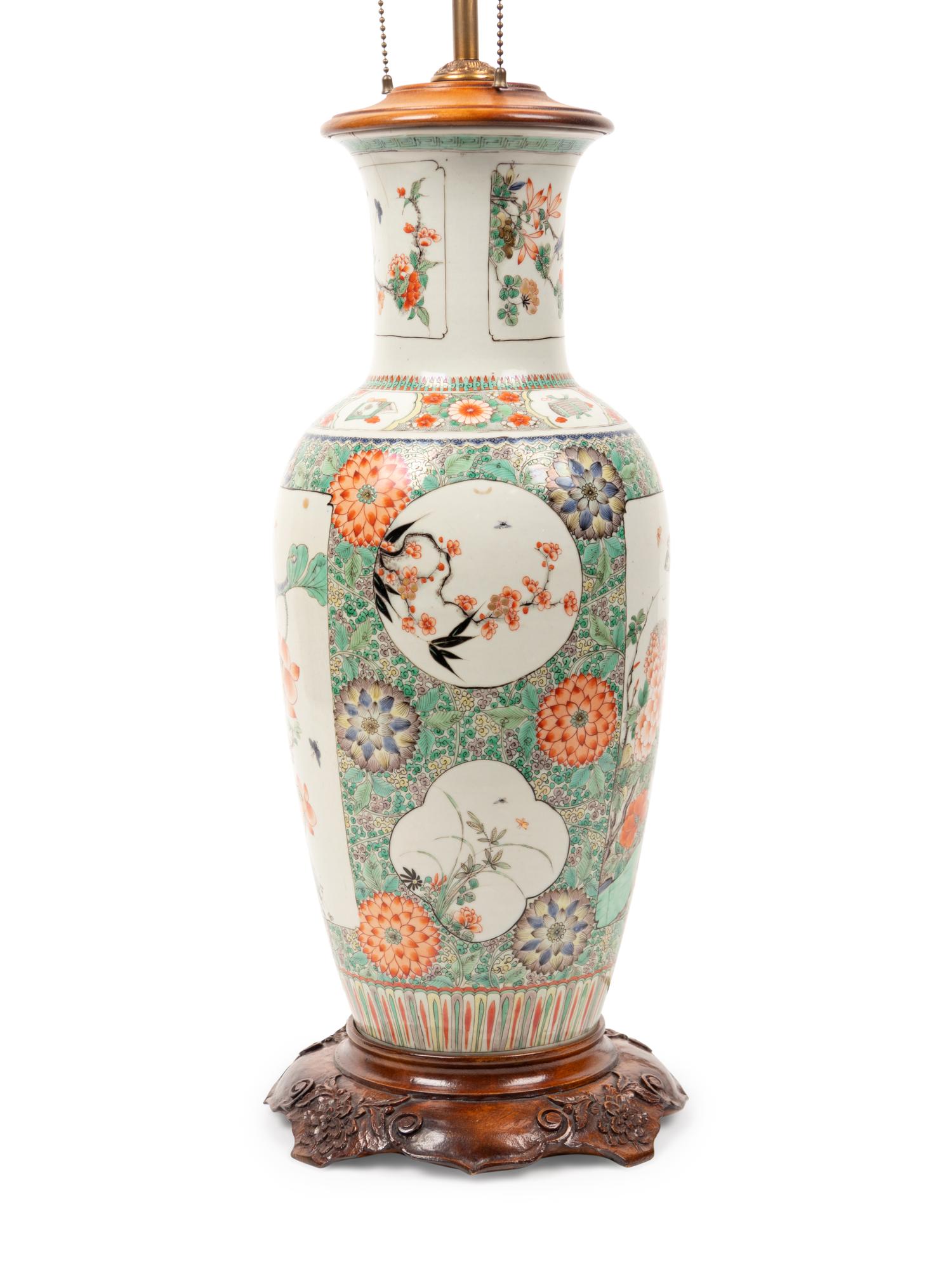 A Chinese Famille Verte Porcelain Vase