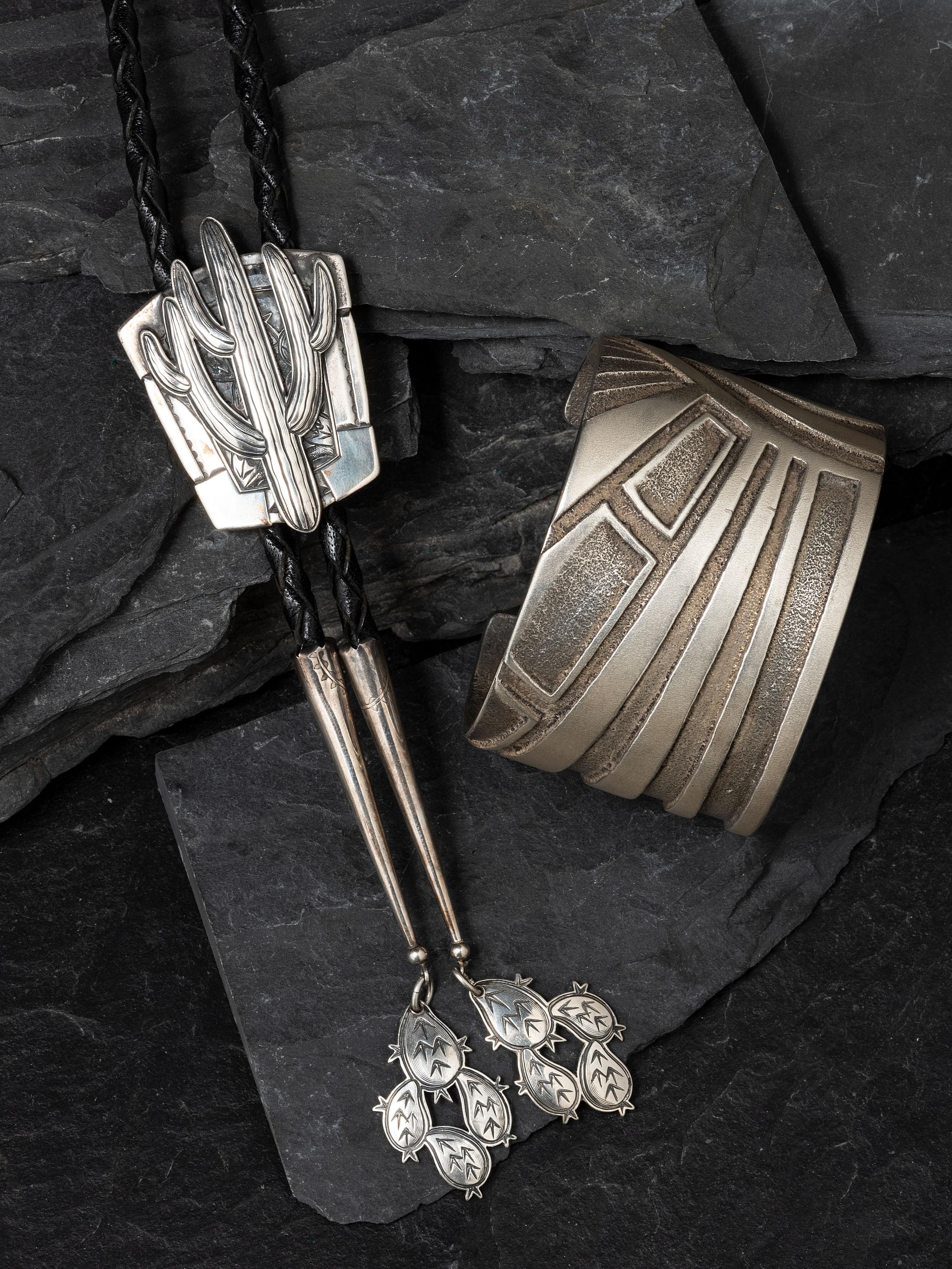 Wide Abstract Silver Cuff Bracelet, PLUS