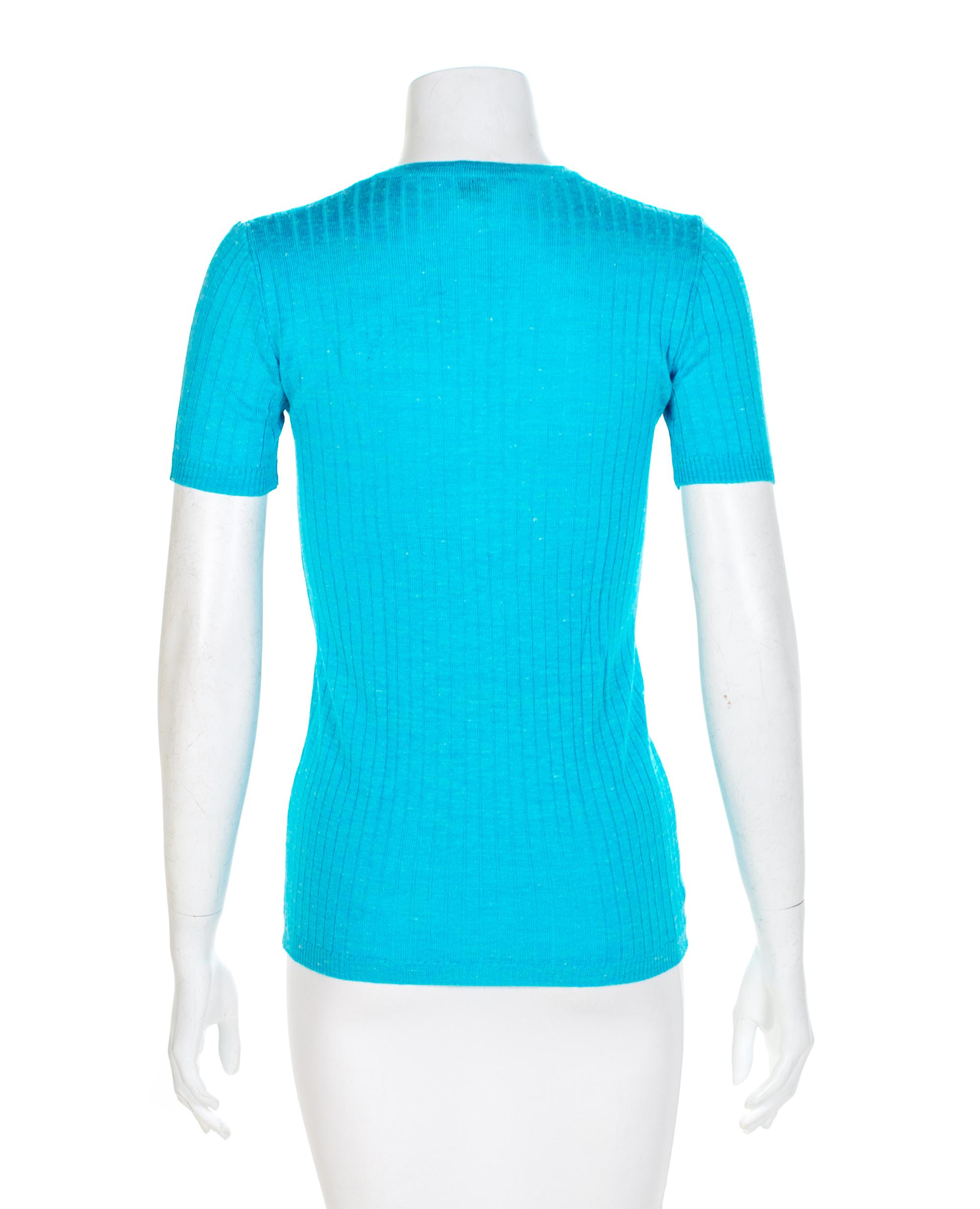 Hermès Vintage Knit Top, 1970-80s Size label: 40