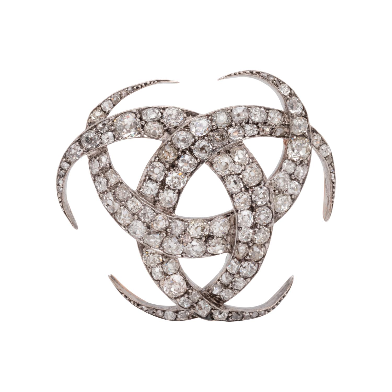 VICTORIAN, DIAMOND BROOCH