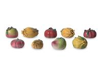 A Collection of Nine Chinese Export Porcelain Altar Fruits, 19th Century