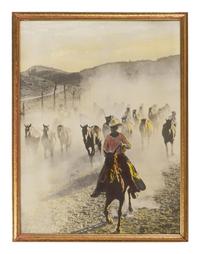 [WESTERN AMERICANA]. Image of Wyoming dude ranch, presented by Buffalo Bill Cody to railroad agent.