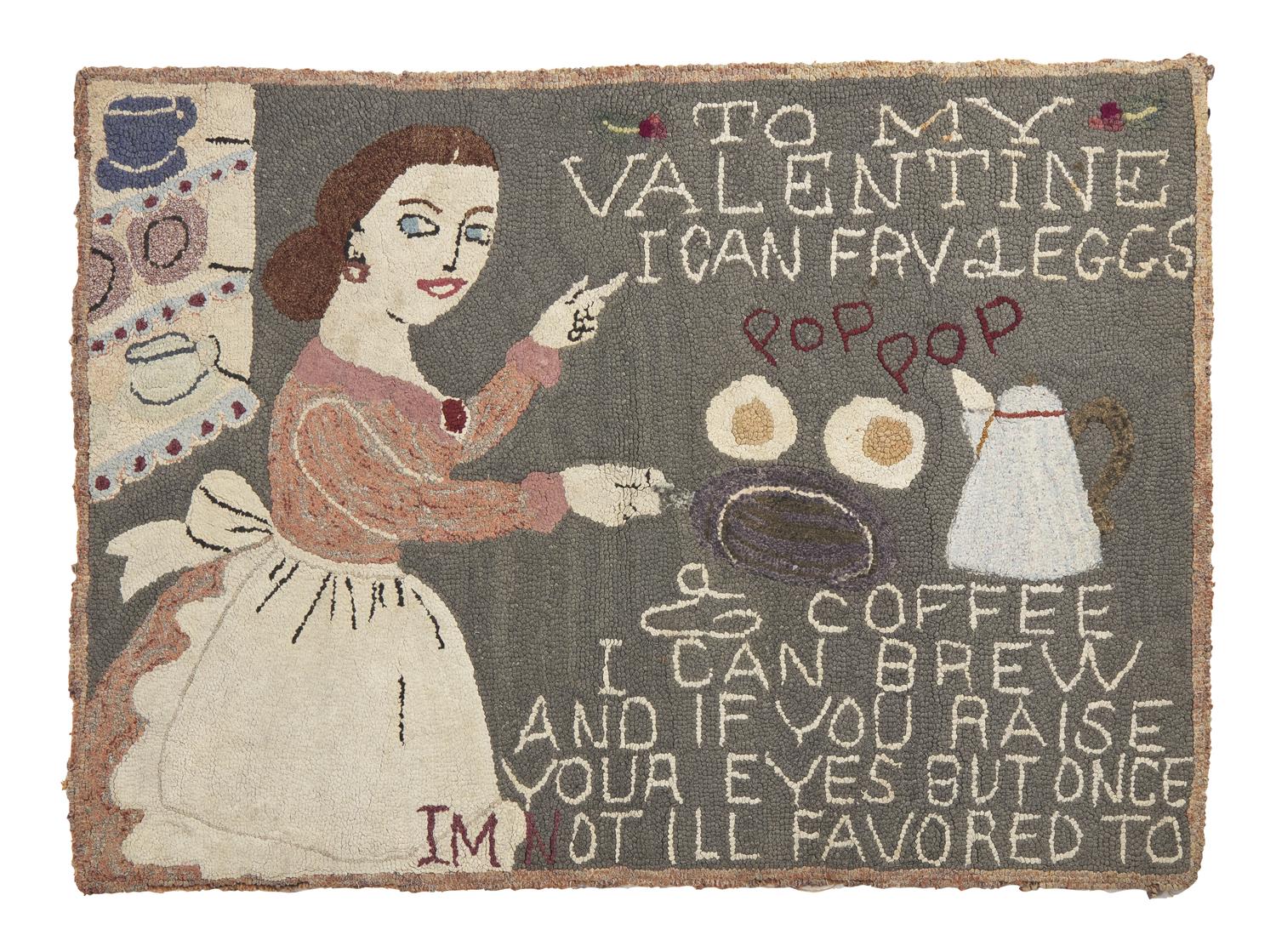 A Pictorial Hooked Rug, Attributed to James L. and Mercedes Hutchinson, New York, (active 1925-1945)