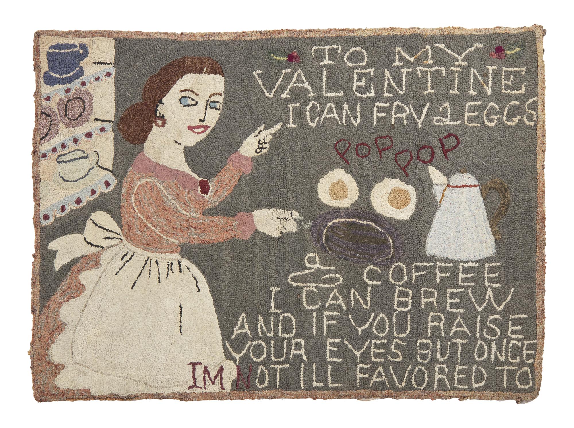 A Pictorial Hooked Rug, Attributed to James L. and Mercedes Hutchinson, New York, (active 1925-1945)