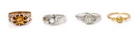 A Collection of Gold and Multigem Rings, 8.80 dwts.