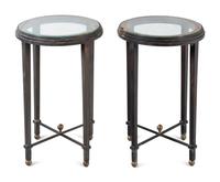 A Pair of Art Deco Style Bronze Glass-Top Tables
