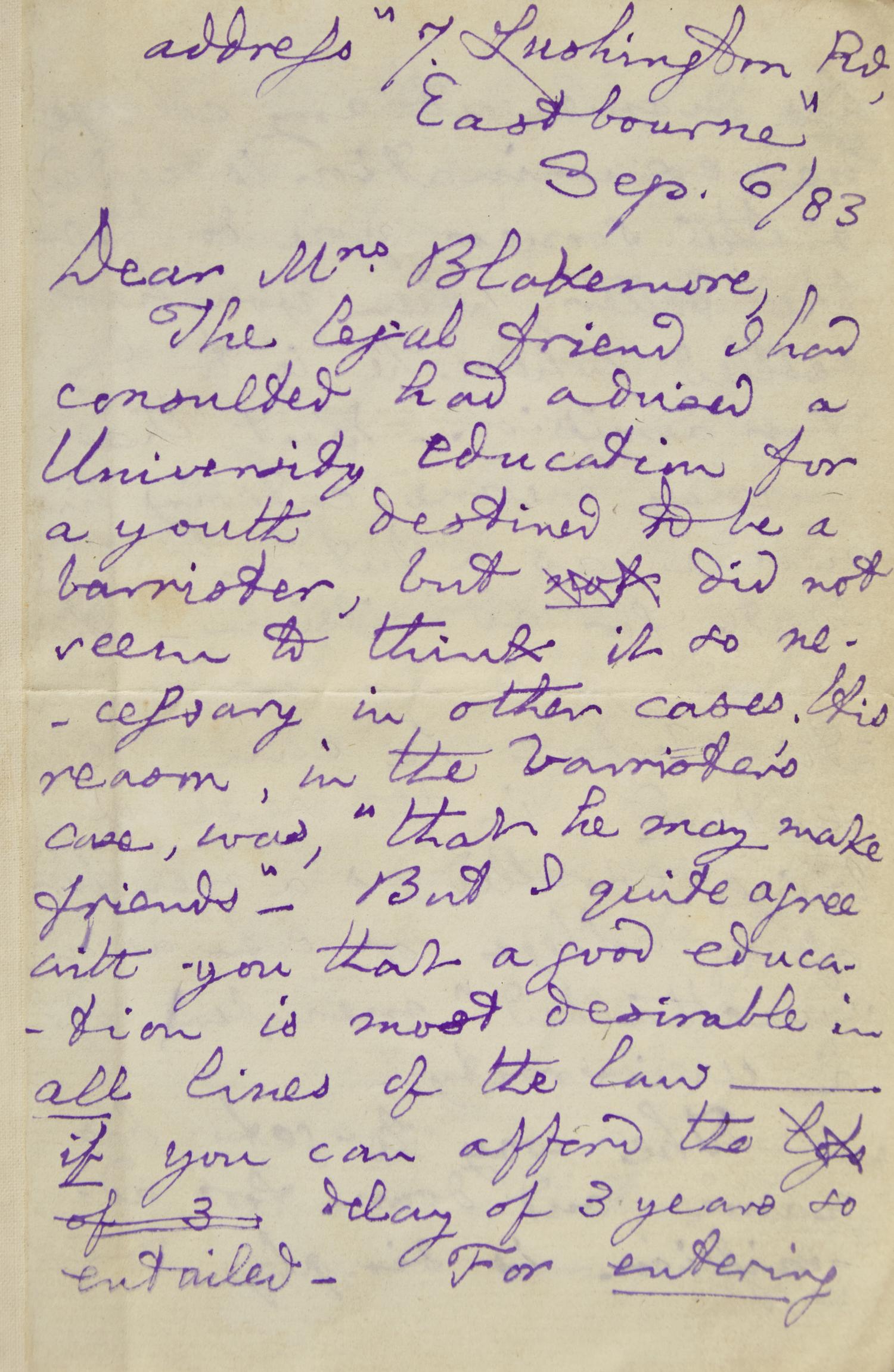 [Literature] Carroll, Lewis (Charles Lutwidge Dodgson). Autograph Letter, signed