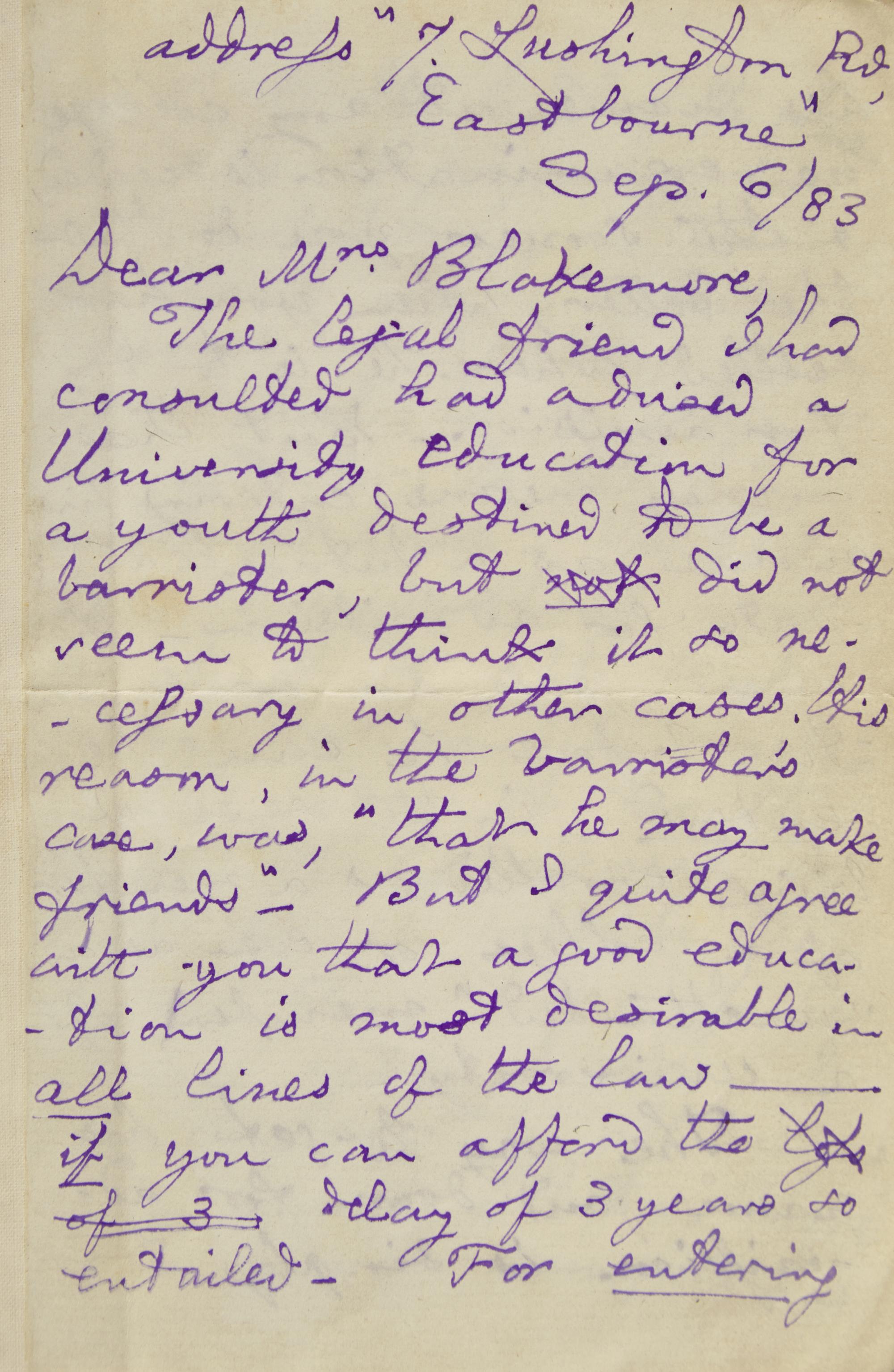 [Literature] Carroll, Lewis (Charles Lutwidge Dodgson). Autograph Letter, signed