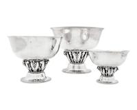 A Set of Three Georg Jensen Silver Bowls